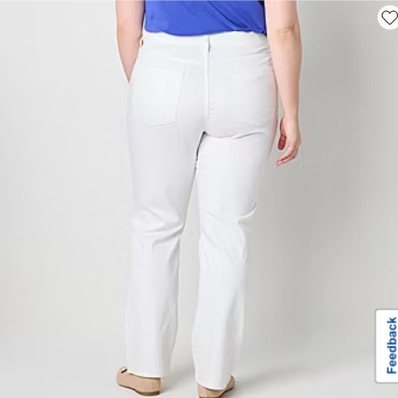 St. John's Bay New White Secretly Slender Straight Leg Jeans plus size 18 NWT - Picture 4 of 16
